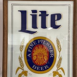 Vintage Beer Sign Miller Lite 1980’s