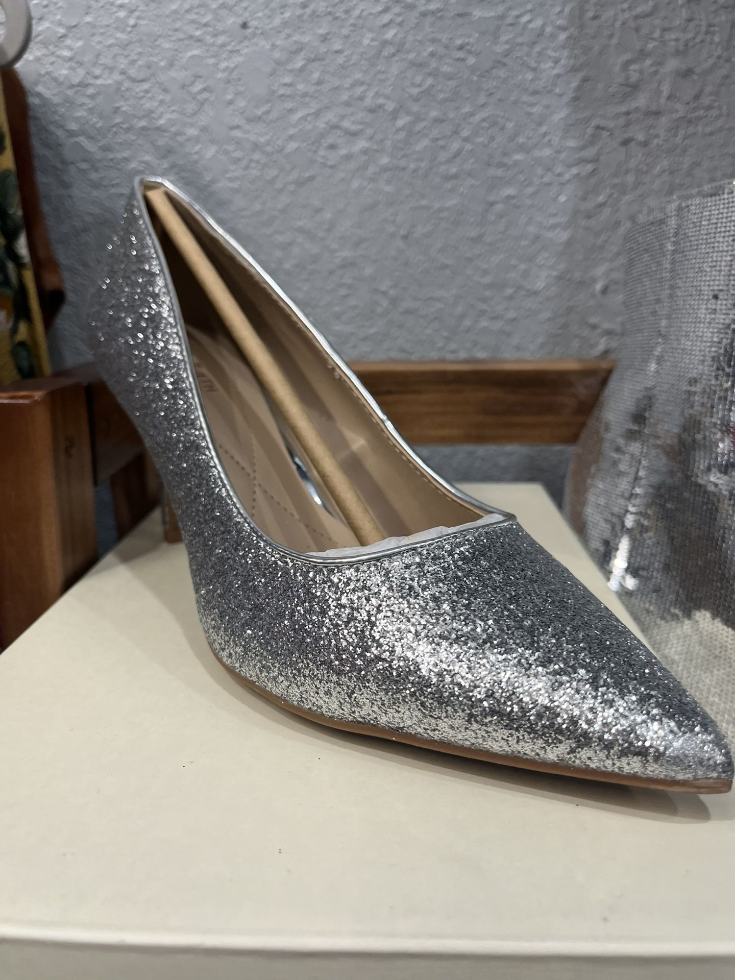 Glittery Silver Heels