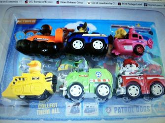 Paw Pateol Pull Back Action Figures set of 6 pc