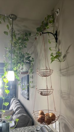 Rose Gold Hanging Fruit Basket 