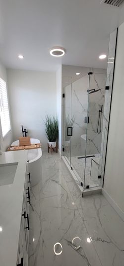 Shower door tempered glass frameless modern enclosure