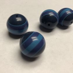 Beads For Jewelry Makers: Dark Blue Striped Large Beads