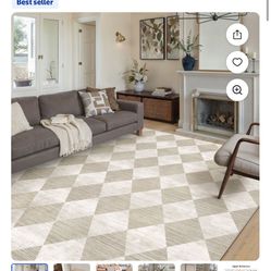 Rhombus Checkered Area Rug 6 x 9