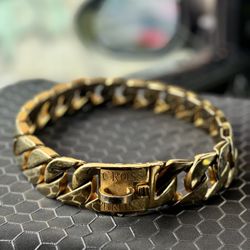 Gold Dog Chain Collar 