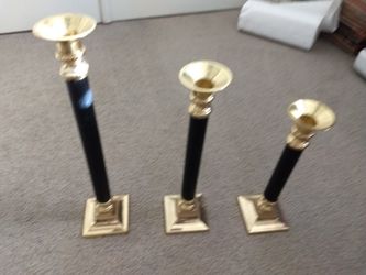 Metal 3 PC candle holder set