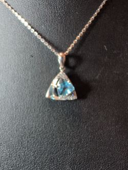 light blue topaz and 925 sterling silver chain