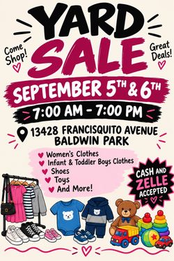 YARDSALE TOMORROW 9/5 & 9/6