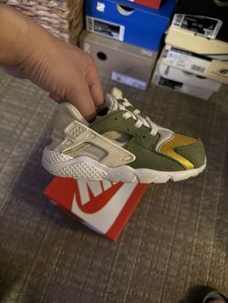 Kids Nike Huarache Run X Stussy Dark Olive Size 9c