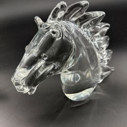 Gorgeous Swedish Crystal Horse Head Figurine