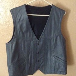 Men's nice Gray all leather vest