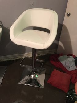 White leather bar stool