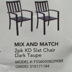 STYLEWELL Patio Steel KD Slat Chairs, 2 or 4-pack, NEW