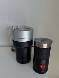 Nespresso coffee machine and Bodum milk Frother