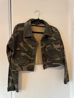 PS / LA Cropped Camo Utility Jacket - Raw Hem - Size S