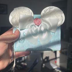 Disney Loungefly Blue Wallet With Bow 