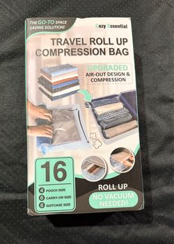 16 Pack - Travel Roll Up Compression Bag