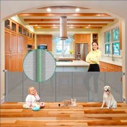 Heelalbaby 100" Wide Retractable Baby Dog Gate