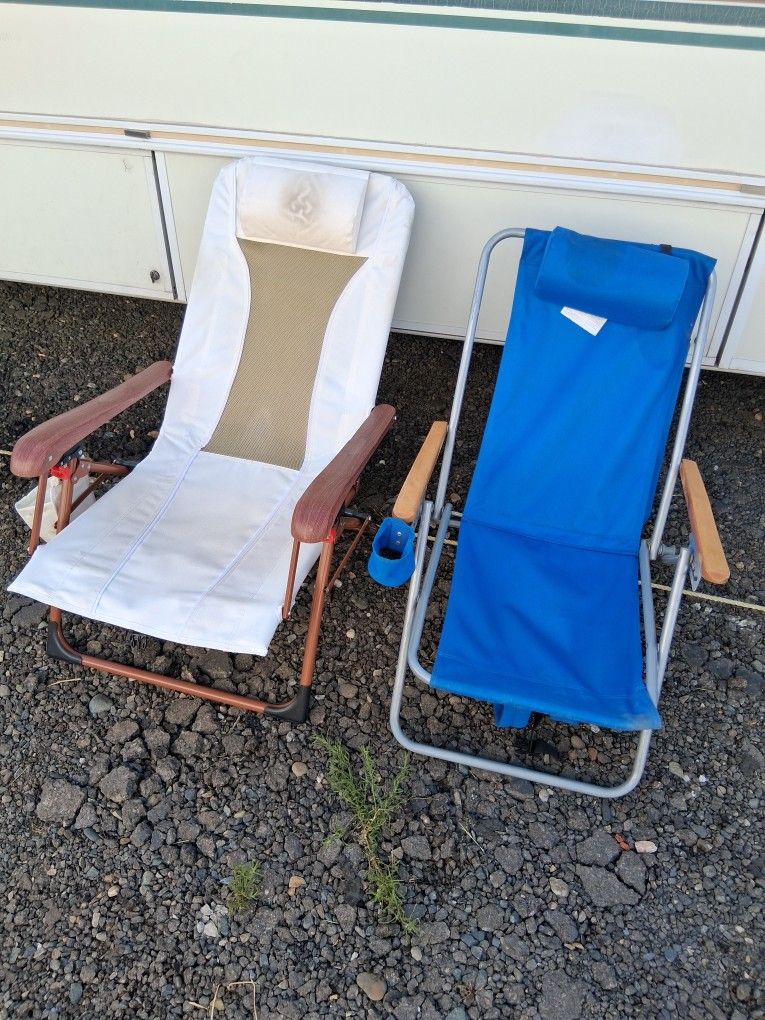2 backpack folding chairs. $30.