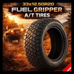 Brand New 33X12.50R20 Fuel Gripper A/T Tires 