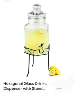 Beautiful Hexagonal Glass Drink Dispenser