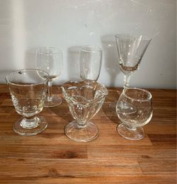 crystal glasses of various sizes and designs