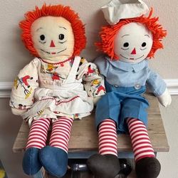 Vintage Rag Dolls with Clothes $15 for both xox