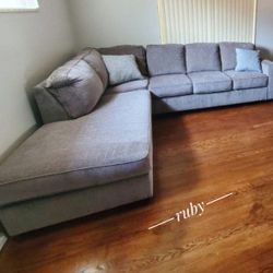 Color Options Slate/ Alloy L Shape 2 Piece Altari Sectional Couch With Chaise| Showroom Discount Available @ Fastest Delivery 🚚