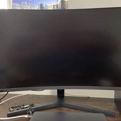 Samsung - 27" Odyssey Gaming CRG5 Series LED Curved 240Hz FHD Monitor with G-SYNC Compatibility