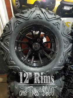 12" RHOX Golf Cart Rims and Tires