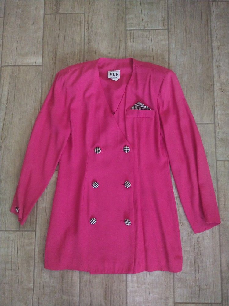 True American Vintage Disco Time Hot Pink W/ Checkered Buttons