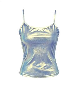 Metallic Shimmer Spaghetti Strap Cami Top Size Small