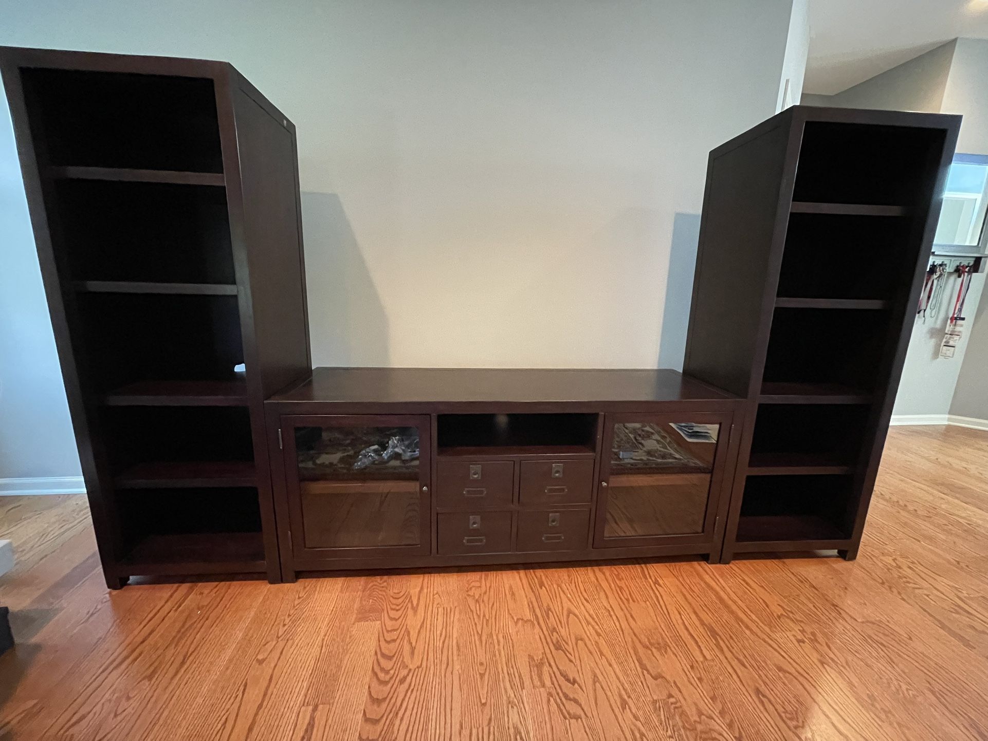 Pottery Barn Rhys TV Stand and media shelves