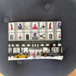 Vintage Bloomingdale's NYC Storefront Vinyl Cosmetic Bag / Makeup Pouch