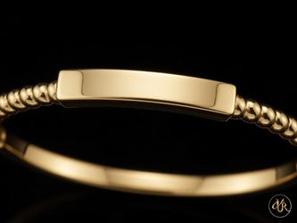 14K Pure Gold - Stackable Bar Ring