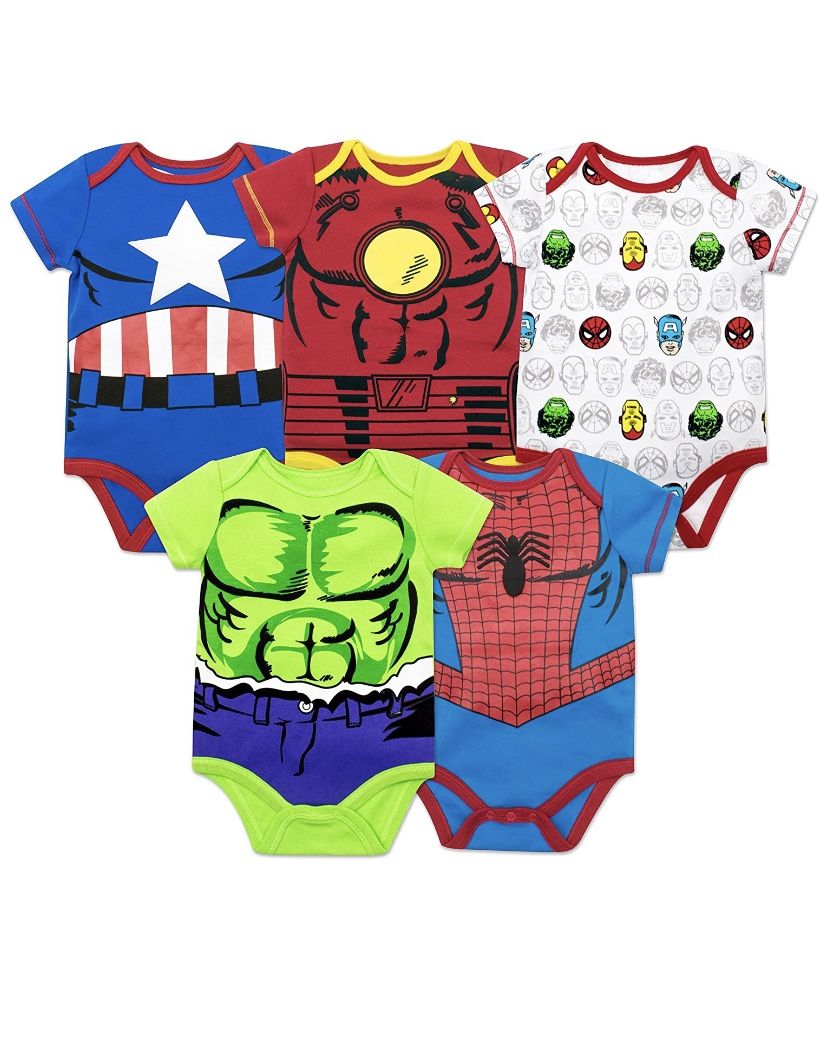 Marvel Avengers Onesies 5pk Newborn