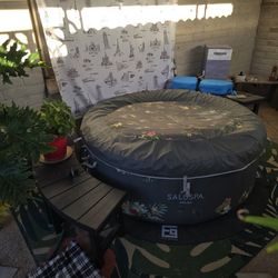 inflatable hot tub/ 2 benches/ mat/ 2 sets and a tons of fun accessories and supplies