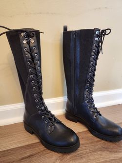 Womens Black Knee High Boots, Size 8