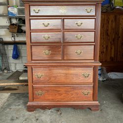 Chest, Long Dresser and Mirror