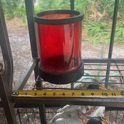 Vintage outdoor red candle vase holder