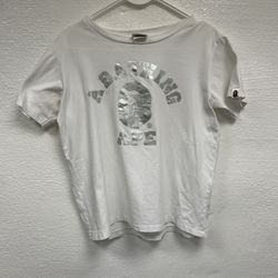 Bape college tee Silver foil