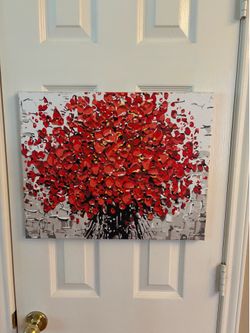 Red Flowers canvas