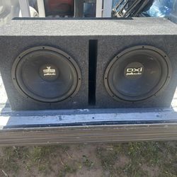 12 Inch Polk Audio Subwoofers and Amp