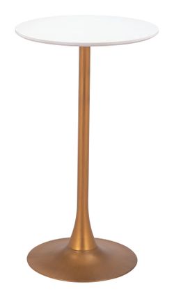 Auray White & Gold Bar Table