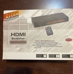 5 Ports 4K 60Hz HDMI Switcher w/IR Remote, 5 in 1