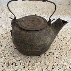 Antique Cast Iron Star Tea Kettle