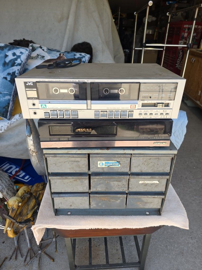 JVC Dual Cassette Deck and Samsung VHS Player