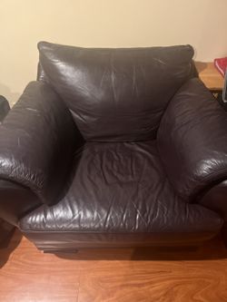 Dark Brown Faux Leather Chair