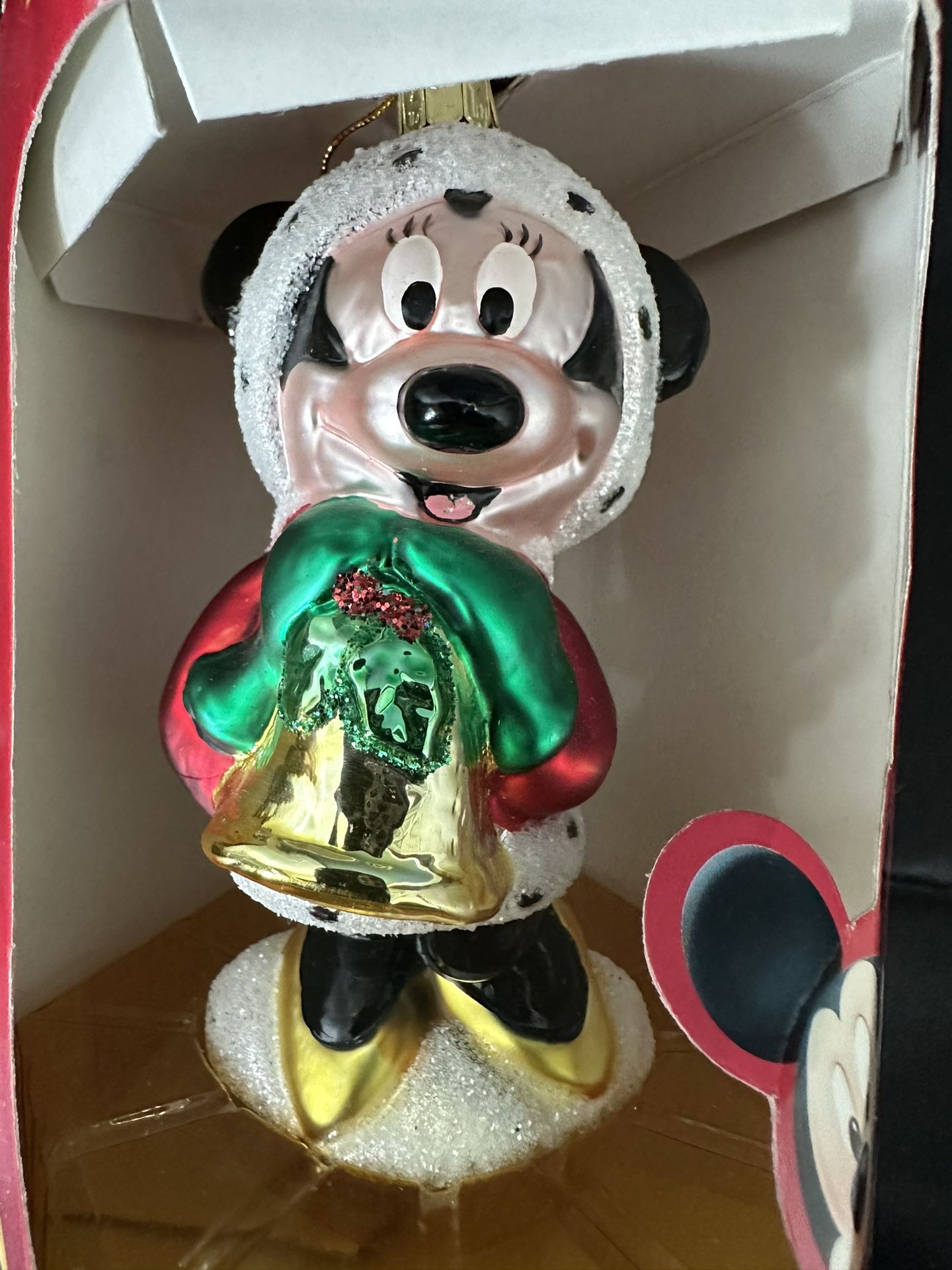 Disney Minnie Mouse European Style  Glass Ornament.