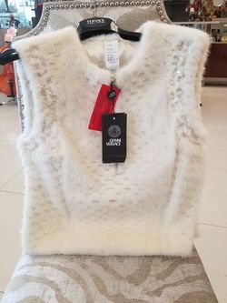 Versace women's Fur Mink Vest size 44/L (runs small) BEAUTIFUL brand new $4400 retail