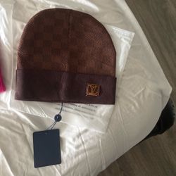 Brown designer beanie